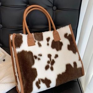 Brown cowprint bag